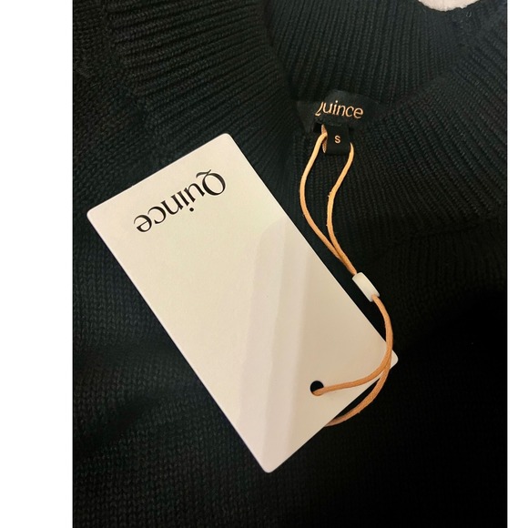 NWT Quince Black Organic Cotton Mock Neck Sweater Size S - Picture 8 of 8